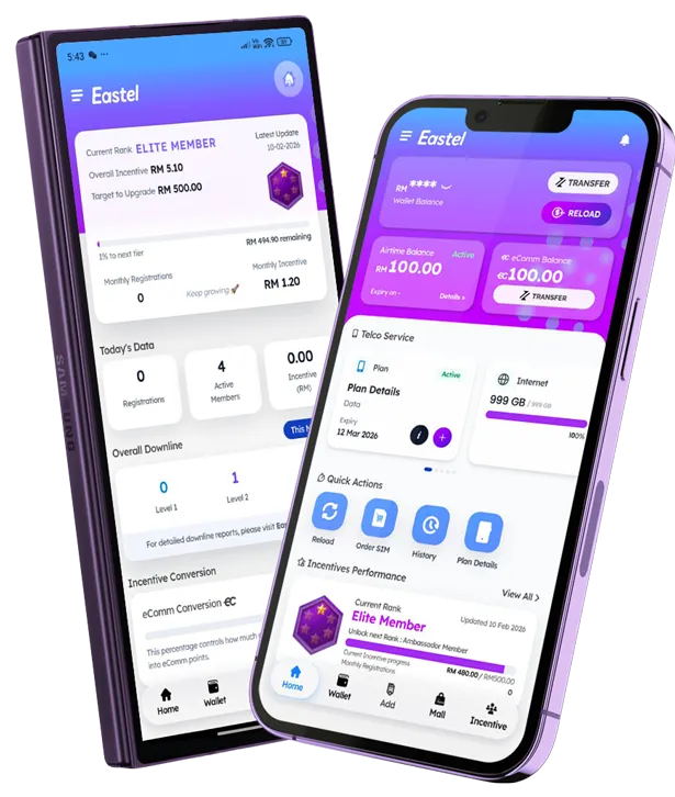 Aplikasi Eastel pada telefon